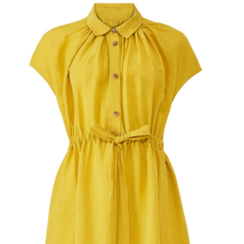 Co Yellow Drawstring Shirtdress NWOT, Sz. M